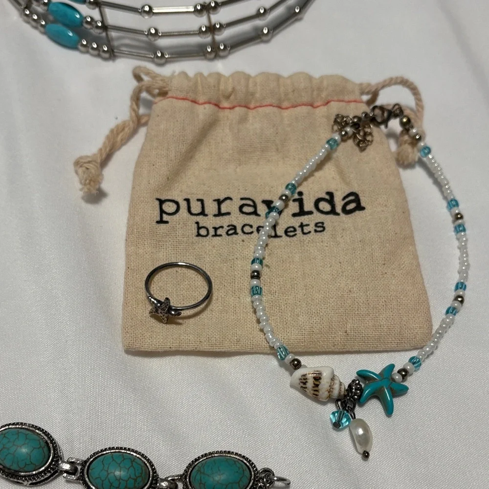 Silver and Turquoise Costume Jewelry - Picture 2 of 5